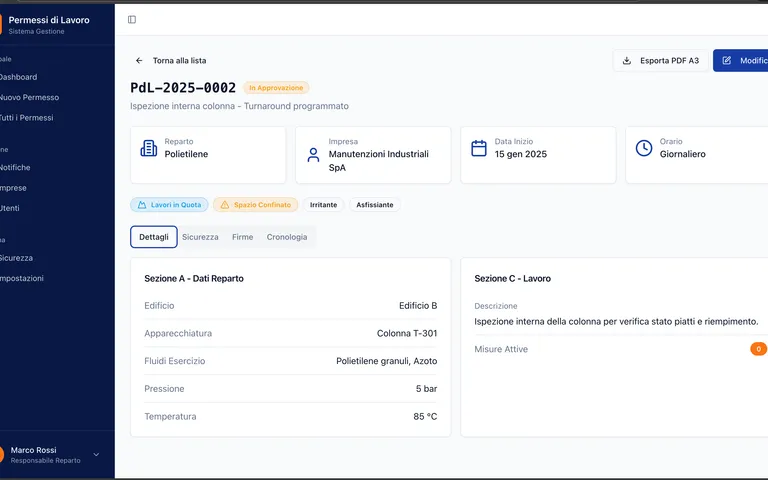 Custom Software - Permit To Work